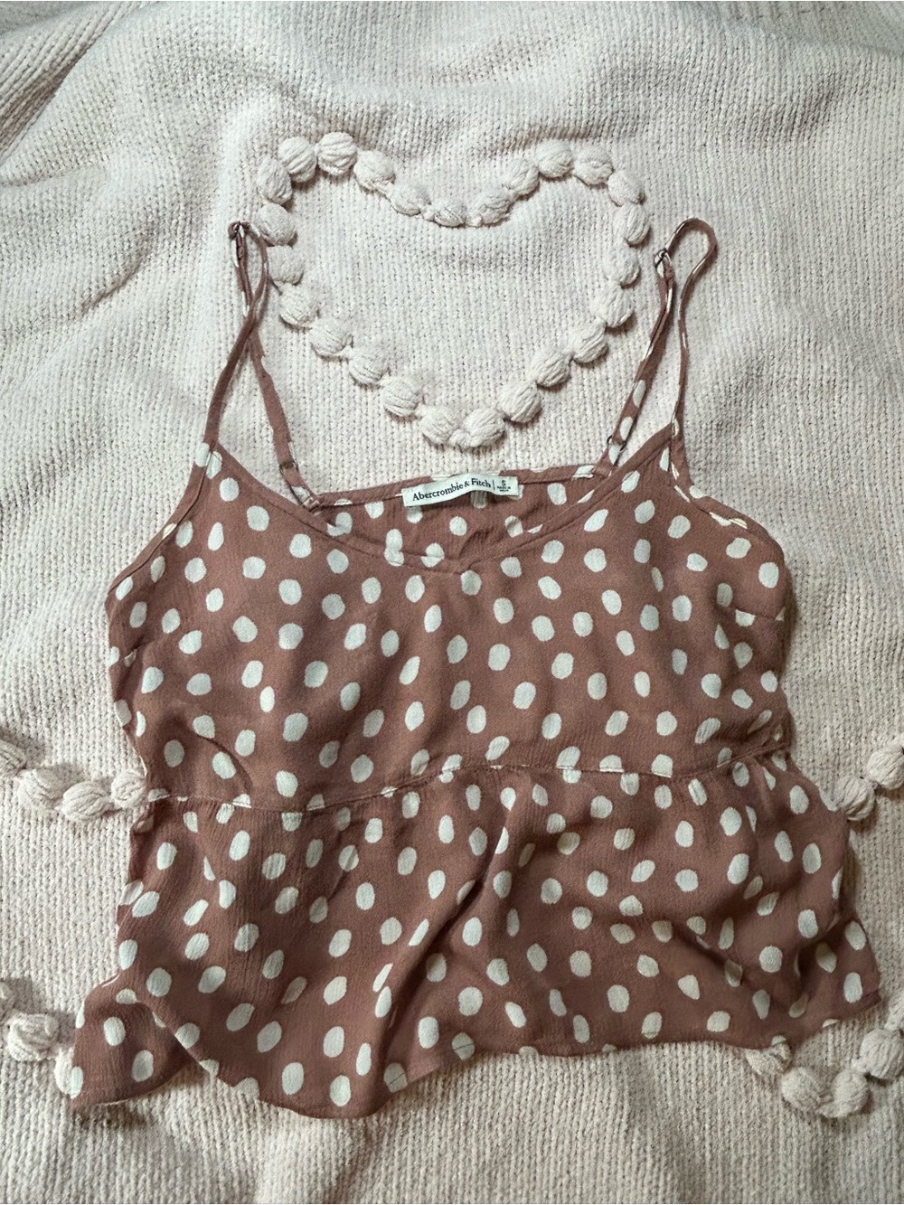 Abercrombie & Fitch Brown Polka Dot Spaghetti Strap Cami